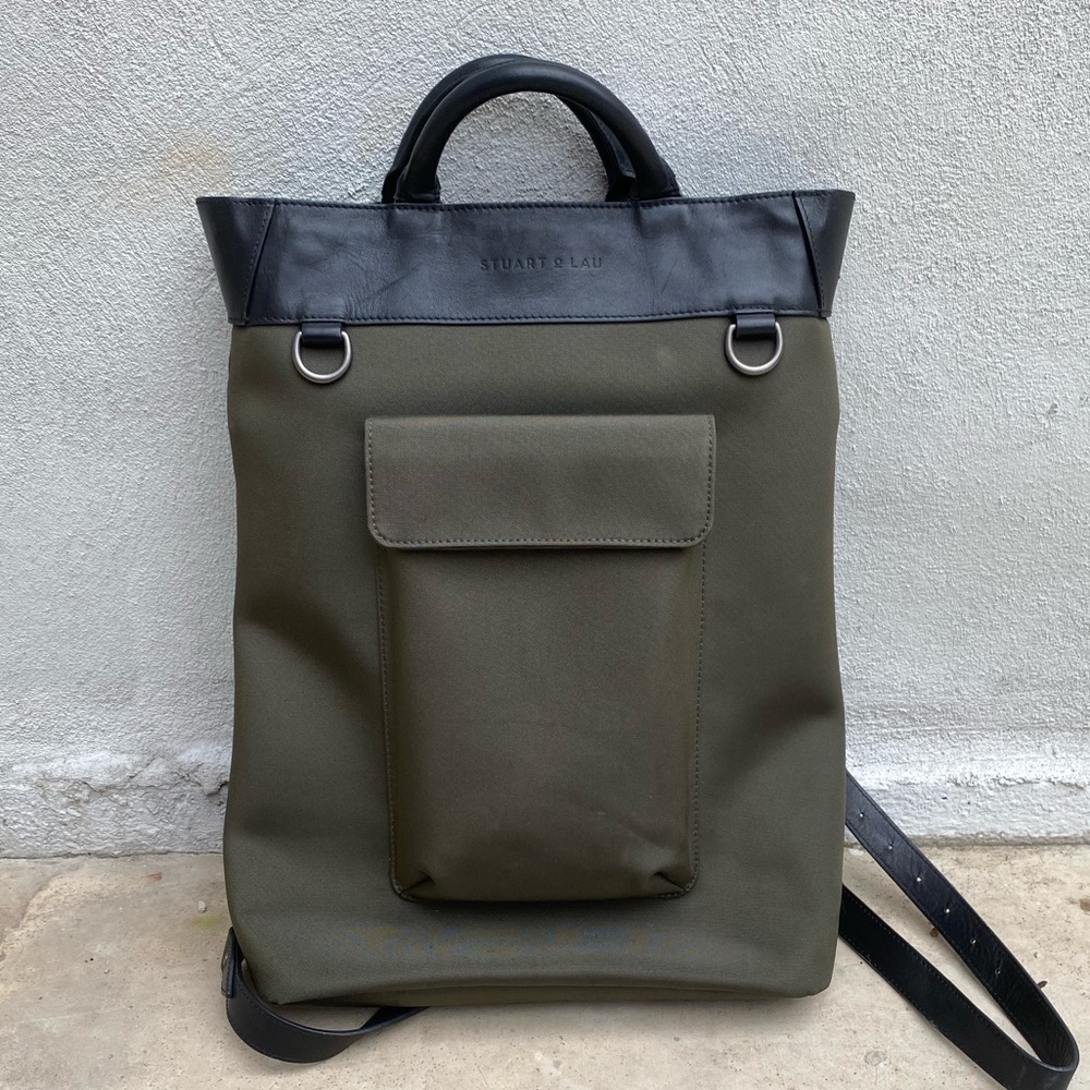Stuart Lay Clarke Tote backpack olive waterproof
